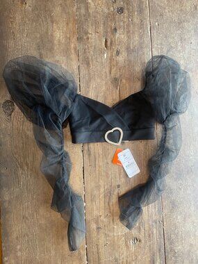 SHEER SLEEVES TOP  I  SIZE SMALL
